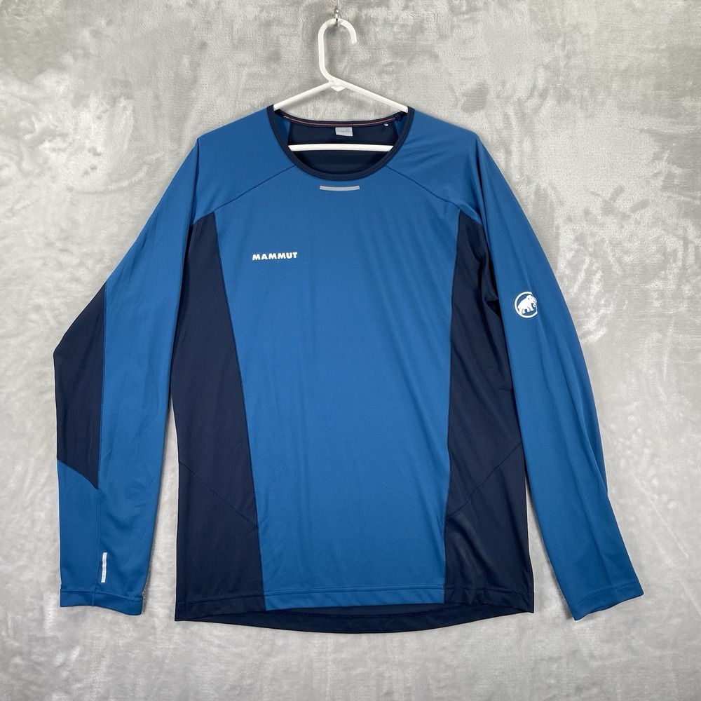 Mammut T-Shirt Mens Large Aenergy FL Performance Baselayer Tee Long Sleeve Blue